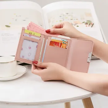 2020 nové malé peňaženky, žena krátke kórejská verzia módne trojnásobne kontrast farieb študent Roztomilý Mini móda peňaženky vrecku