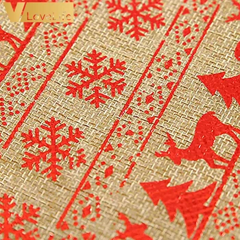 Vianočné Bielizeň Vytlačené Stôl Runner S Strapec Snowflake Elk Obrus Tabuľka Rozloženia Placemat Nový Rok Vianočné Dekorácie