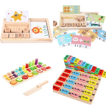 Montessori Hračky Pre Deti Anglického Pravopisu Slov Matematika Aritmetický Začiatku Vzdelávania, Vzdelávacie Hračky Pre Deti, Drevený Montessori Hra