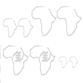 Nové Afrika Mapa Peniaze Symbol Náušnice Prehnané Náušnice Zlaté Afriky Šperky Tradičné Etnické Prehnané Dary