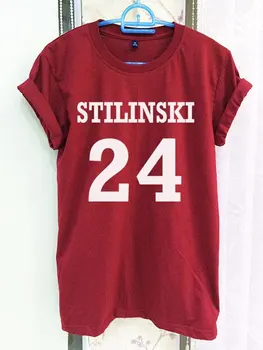 Stiles Stilinski Teen Wolf Tričko Oblečenie 24 Crimson Red Ženy Tričko Tričko Krátky Rukáv T-Shirt-C813