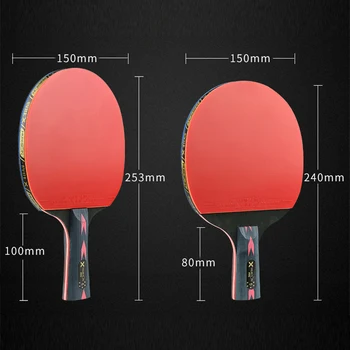 HUIESON 2ks Inovovaný 5-Hviezdičkový Stolný Tenis Raketa Uhlíkových Vlákien Ľahký Výkonný príkaz Ping Pong Bat & Gule Nastaviť Prenosné Športu 8