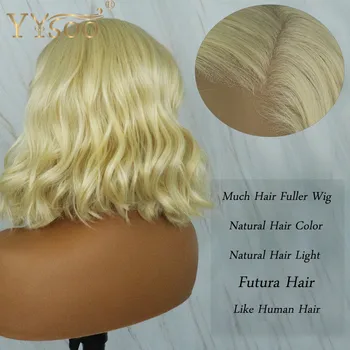 YYsoo13x6 Krátke 613 Farby Syntetické Čipky Dopredu Blond Parochne Futura Tepelne Odolných Vlákien Vlasy Náhradné Telo Vlnité Parochňu Bočnej Strany