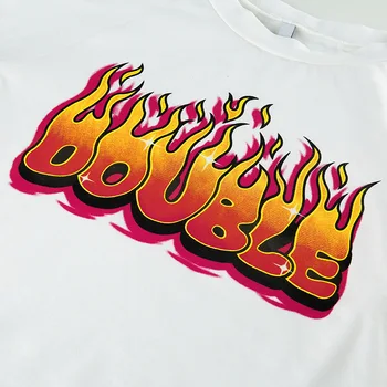 2020 Oheň Vytlačené Základné Dámske Tričká Bežné Krátky Rukáv Plodín Top T Shirt Ladies White Harajuku T-shirt Žena Lete