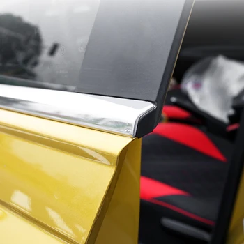 Auto Styling Nehrdzavejúcej Ocele Okno Orezania Zdobia Pásy Pre Volkswagen Polo Virtus MK6 AW 2018-Súčasnosť Auto nálepky Príslušenstvo