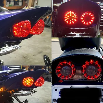 Univerzálne Motocyklové LED zadné Svetlo Brzda Riadenie Svetla LED zadné Svetlo 12V Červené/čierne Tienidlo Kovové Plastové Zadné