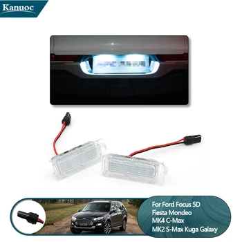 2ks LED Žiarovky špz osvetlenie Nákladných Prívesov Zadné zadné Svetlá Na Ford Focus 5D Fiesta Grand Mondeo MK2 MK3 MK6 Kuga Galaxy