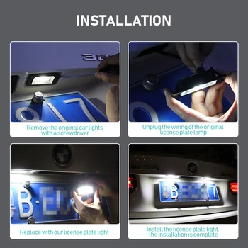 2ks LED Žiarovky špz osvetlenie Nákladných Prívesov Zadné zadné Svetlá Na Ford Focus 5D Fiesta Grand Mondeo MK2 MK3 MK6 Kuga Galaxy