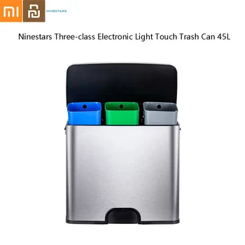 Ninestars Tri triedy elektronických ľahký dotyk koša nehrdzavejúcej ocele Klasifikované Odpadové Koše na odpadky nálepky Z Youpin