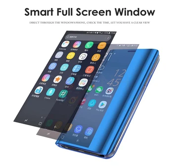 Luxusné Smart Mirror Flip Puzdro Pre Poco X3 Pocox3 Pocophone X 3 2020 Xiao Xyomi Xiomi Xaomi Globálna Verzia 6.67