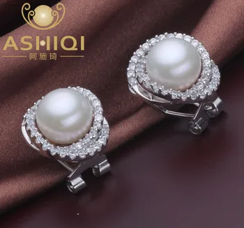 Sladkovodná perla Stud Náušnice Prírodné Pearl náušnice ,veľké perly šperky pre ženy ,ročník zirconia 925 Sterling silver