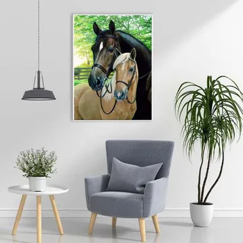 DIY 5D Diamond Maľovanie Kôň Diamond Výšivky Cross Stitch Plné Kolo Vŕtať Drahokamu Zvierat Mozaikový Obraz Domova