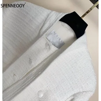 SPENNYMOOR Jeseň Zima Dráhy, luxusné Hodvábne Print, Podšívka Bundy Kabát Ženy Móda Office Lady White Tweed Kabát Outwear
