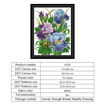 Radosť nedeľu Cross Stitch Súpravy Kvety 14ct Aida Tkanina na Vyšívanie Auta DMC DIY Remesiel Tlačené na Plátno Počíta na Vyšívanie