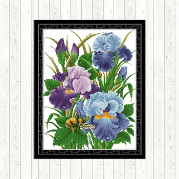 Radosť nedeľu Cross Stitch Súpravy Kvety 14ct Aida Tkanina na Vyšívanie Auta DMC DIY Remesiel Tlačené na Plátno Počíta na Vyšívanie