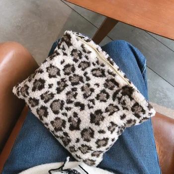 Veľké Ženy Leopard Kozmetická Taška Plátno plyšové Zips, Aby Do Vrecka, Cestovné Umývanie, make-up Organizátor Krásy Prípade