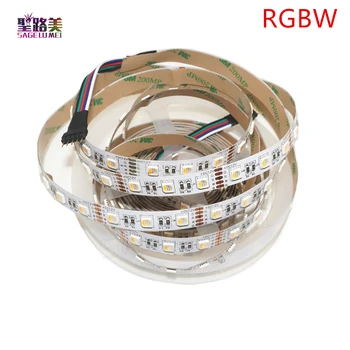 5M DC12V RGBW /RGBWW 4 farieb v 1 led čip LED Pás SMD 5050 flexibilné svetlo RGB+Biela /teplá biela,60Leds/m IP30/65 Nepremokavé