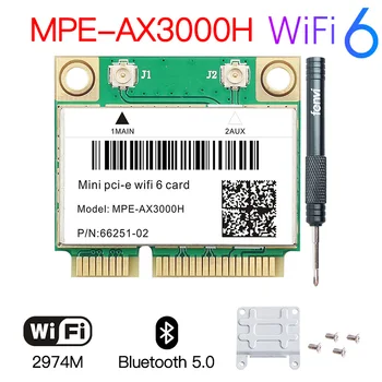Mini PCI-E Wi-Fi6 MPE-AX3000H Adaptér Bezdrôtovej 2974Mbps Bluetooth 5.0 Karty Wifi 802.11 ax 160Mhz 2.4 G/5G Wlan dongle, ethernet