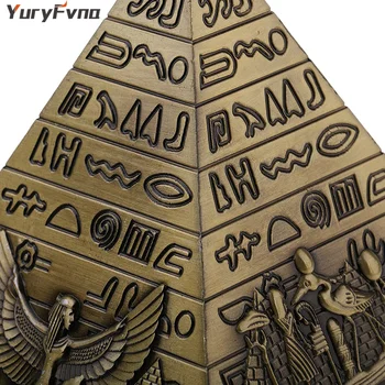 YuryFvna Egyptský Kovové Pyramídy Socha Orientačný Bod Pyramídy Figúrka Domáce Dekorácie Darček Ornament