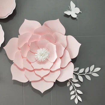 Č.17 FFS 50 CM 2 ks Papiera, kvety Zimné ríši divov Pozadia Svadobné dekorácie 3D Kvet Samolepky na Stenu