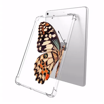 Motýľ iPad puzdro pre iPad Vzduchu 1 2 Funda Transparentné Silikónové Zosilnené Rohy Mäkké Pokrytie iPad 7. generácie Pro 12.9 2020