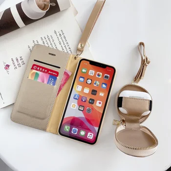 Svetlé kožené plastický camellia telefón prípade iPhone11 XR XS MAX, kolo Bluetooth headset Fran-xzh taška pre AirPods 1/2/Pro