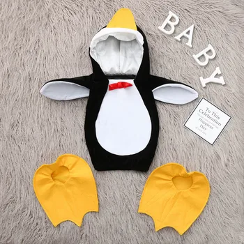 Detské Zimné Oblečenie Novorodenca Baby Chlapci, Dievčatá Cosplay Cartoon Penguin Romper Kombinézach Obuv, Oblečenie, Dojčenské Oblečenie