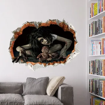 Halloween Dekorácie 3D Horor Vinylové Samolepky na Stenu Vymeniteľné Strašidelné Ghost Samolepky na Stenu Wall Art nástenná maľba Dekorácií