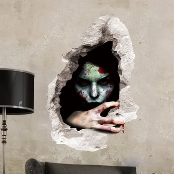 Halloween Dekorácie 3D Horor Vinylové Samolepky na Stenu Vymeniteľné Strašidelné Ghost Samolepky na Stenu Wall Art nástenná maľba Dekorácií