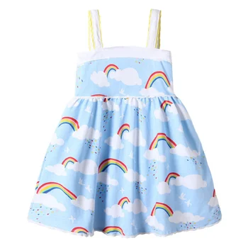 Funnygame Nové Dievčenské Šaty pre Deti Letné Oblečenie Rainbow Roztomilý Tutu Princezná Strany Darček k Narodeninám Detské Bavlnené Šaty
