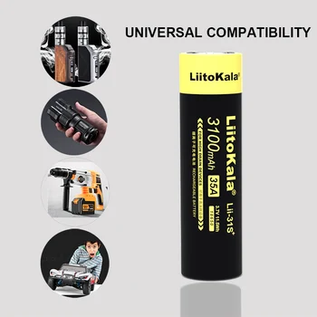 10PCS LiitoKala Lii-31S 18650 3,7 V 3100mA lítium-iónová 35A batérie sa používa v elektronickej cigarety.