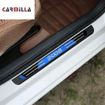 Carmilla 4Pcs/Set z Nehrdzavejúcej Ocele Vnútorné Dvere, Parapetné Šúchať Dosky Kryt pre Peugeot 2008 - 2019 Auto Príslušenstvo
