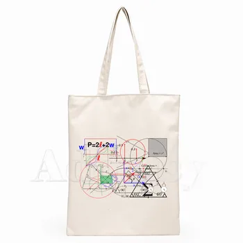 Matematický Vzorec, Rovnice vzorec Mužov Tote Bag Unisex Plátno Tašky, Nákupné Tašky Vytlačené Bežné Skladacia Taška cez Rameno