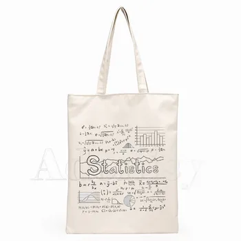 Matematický Vzorec, Rovnice vzorec Mužov Tote Bag Unisex Plátno Tašky, Nákupné Tašky Vytlačené Bežné Skladacia Taška cez Rameno