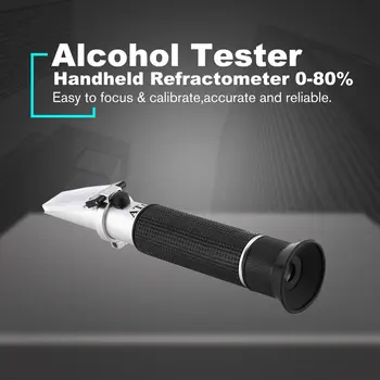 Refraktometer ručný 0-80% Optické Alkohol Alkohol a Liehoviny Wiskey Vodka Obsah Meter Mini ATC Meranie Alkohol Tester