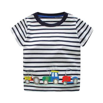 VIDMID Chlapci krátky rukáv Bavlna T-Shirt Deti Značka auta Dizajn Kreslené tričká oblečenie Baby Boy Krátky Rukáv O-neck Top Oblečenie