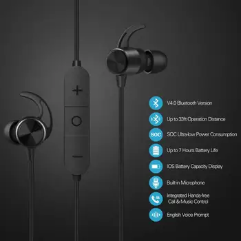 Jazyka Magnetické Bezdrôtové Slúchadlá, Bluetooth slúchadlá, APT-X HiFi Stereo Športové in-Ear Slúchadlá s Mikrofónom,IPX5 Nepremokavé，Bezpečné