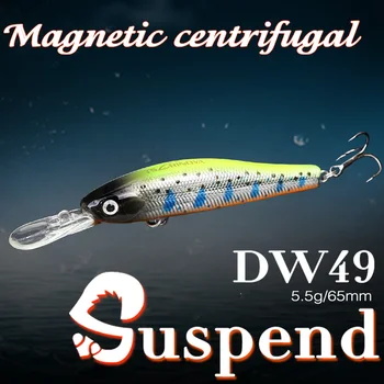 TSURINOYA Minnow Rybárske Lure DW49 65mm 5.5 g Potápanie Hĺbka 1m 3D Simulované Oči Minnow Crankbait Ťažké Nalákať Magnet Odstredivé