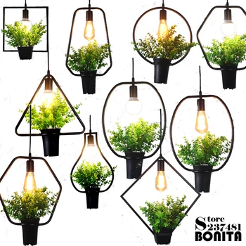 Severná Európa prívesok lampy moderné droplight železa Jednoduché trávy visí svetlá pre reštaurácia Zelené rastliny kábel prívesok svetlo