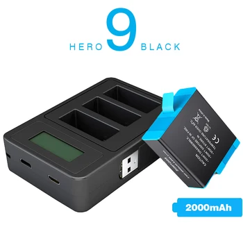 GoPro 9 Batérie a Go pro Hero 9 USB Inteligentný Digitálny Displej Rýchle Nabíjačka Pre GoPro Hero 9 Šport Fotoaparát Batérie Accessorie
