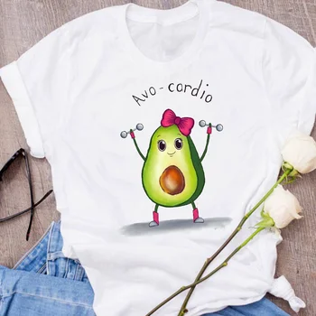 Ženy Grafické Avokádo Pár Rád Kreslené Ovocie Oblečenie Kvetinový Lady Tees Tlač Topy Oblečenie Žien T Shirt Dámske Tričko