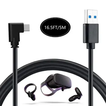 16 ft/5m 90 Stupňov USB 3.0 Typ A-USB 3.1 Typ C Údajov Nabíjací Kábel pre O culus Quest VR Headset Mobil Tablet PC