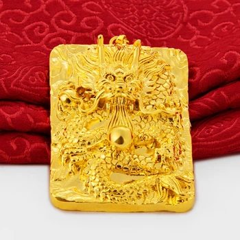 Udržať Farba Vietnam Aluviálne Zlato Dragon Charms 2019 Nový Dizajn Veľké Námestie Dragon Prívesky na Náhrdelník, Takže Šperky Príslušenstvo