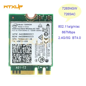 Dual Band 867Mbps Bezdrôtový Wifi Karta Pre Intel 8265NGW 802.11 ac Bluetooth 4.2 8265ac 7265AC NGFF Wifi Siete Wlan Card 2.4 G/5G