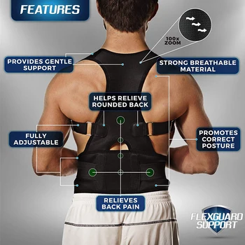 Magnetoterapia držanie tela corrector rovnátka fanúšikov ramenný oporu pre chrbát, pás menwomen traky a podporu ramenný pás držanie tela