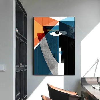 Moderné Tváre Abstraktné Geometrické Plátno Maľby Súčasných Wall Art Obrázky, Plagáty a Vytlačí Obývacia Izba Domáce Dekorácie