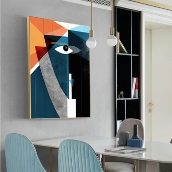 Moderné Tváre Abstraktné Geometrické Plátno Maľby Súčasných Wall Art Obrázky, Plagáty a Vytlačí Obývacia Izba Domáce Dekorácie