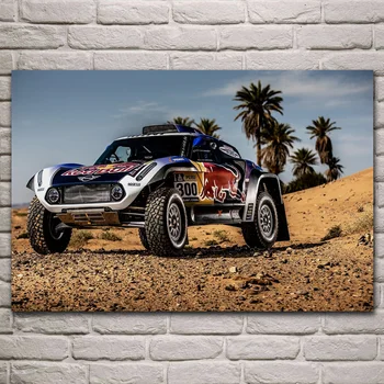 Rally preteky športové auto vozidla textílie plagát obývacia izba domov stenu dekoratívne plátno art print KH742