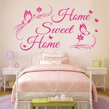 Veľké Sweet Home Citát Stenu Kotúča, Spálňa, Obývacia Izba Butterfly Home Sweet Nálepky Na Stenu Detské Škôlky Vinyl Domova