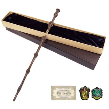 35-42cm Kovové Jadro Hrnčiari Čarovná Palička 20 Druhov Cosplay Dumbledore Voldemort Malfoy Snape Wands Hračky Lístok Odznak Ako Dar